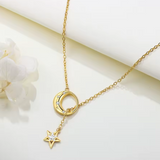 Sterling Star & Moon Y Necklace