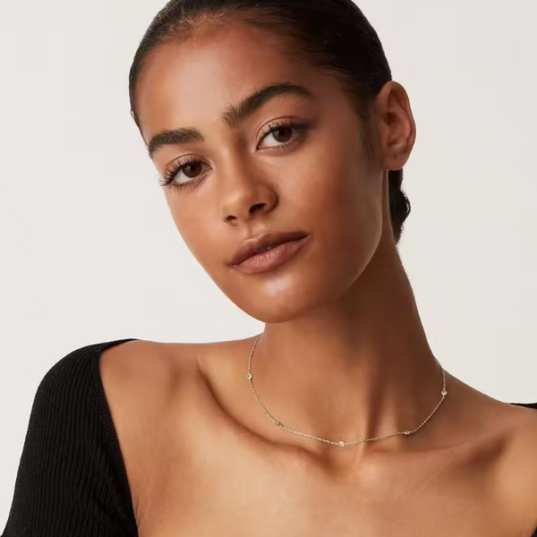 Elegant Cubic Zirconia Station Necklace