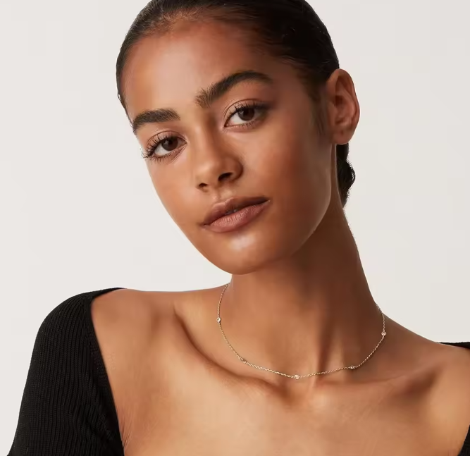 Elegant Cubic Zirconia Station Necklace