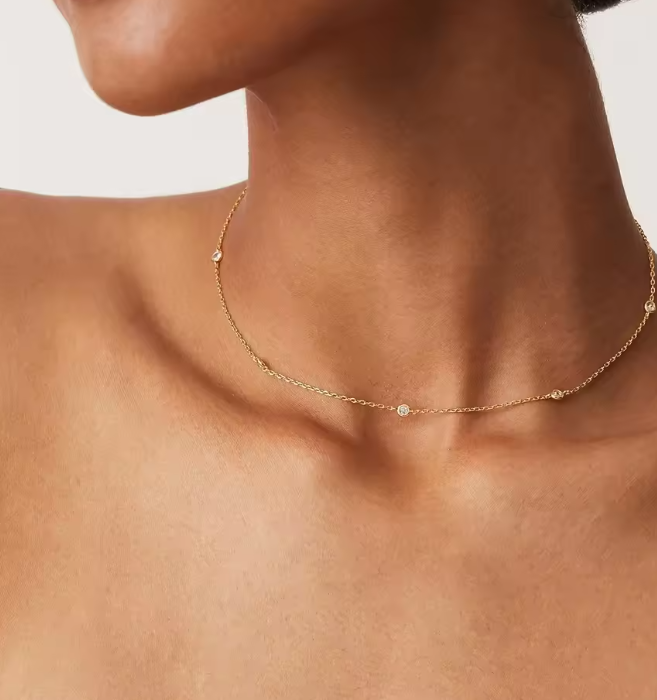 Elegant Cubic Zirconia Station Necklace