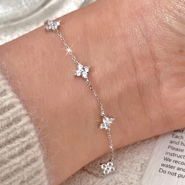 Luxury Clover Gold Set – Necklace, Bracelet & Anklet (Zircon)