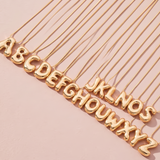 Chunky Bubble Letter Initial Necklace