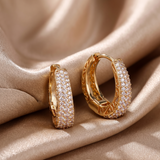 Silver Pavé Hoops