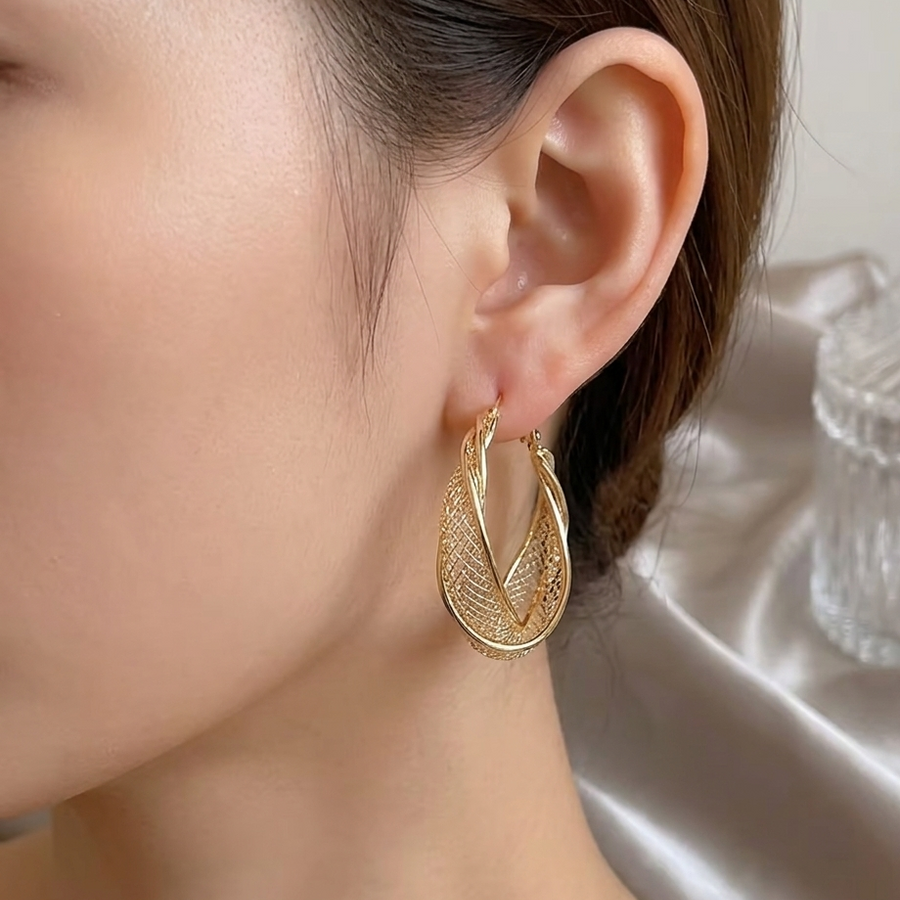 Braided Gold Hoop Earrings