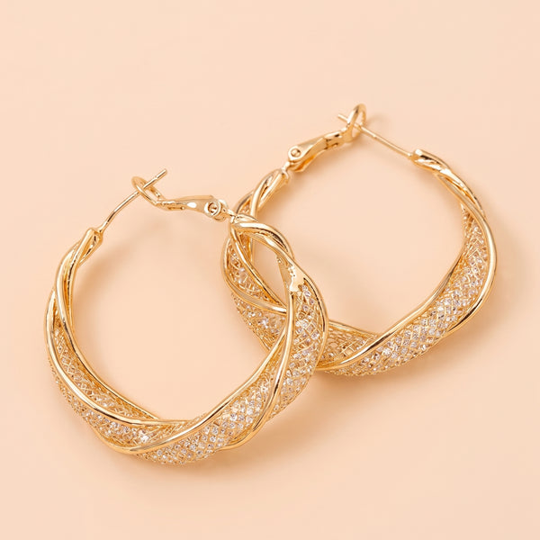 Braided Gold Hoop Earrings