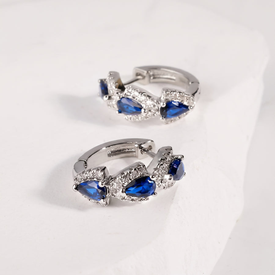 Sapphire Blue Crystal Earrings