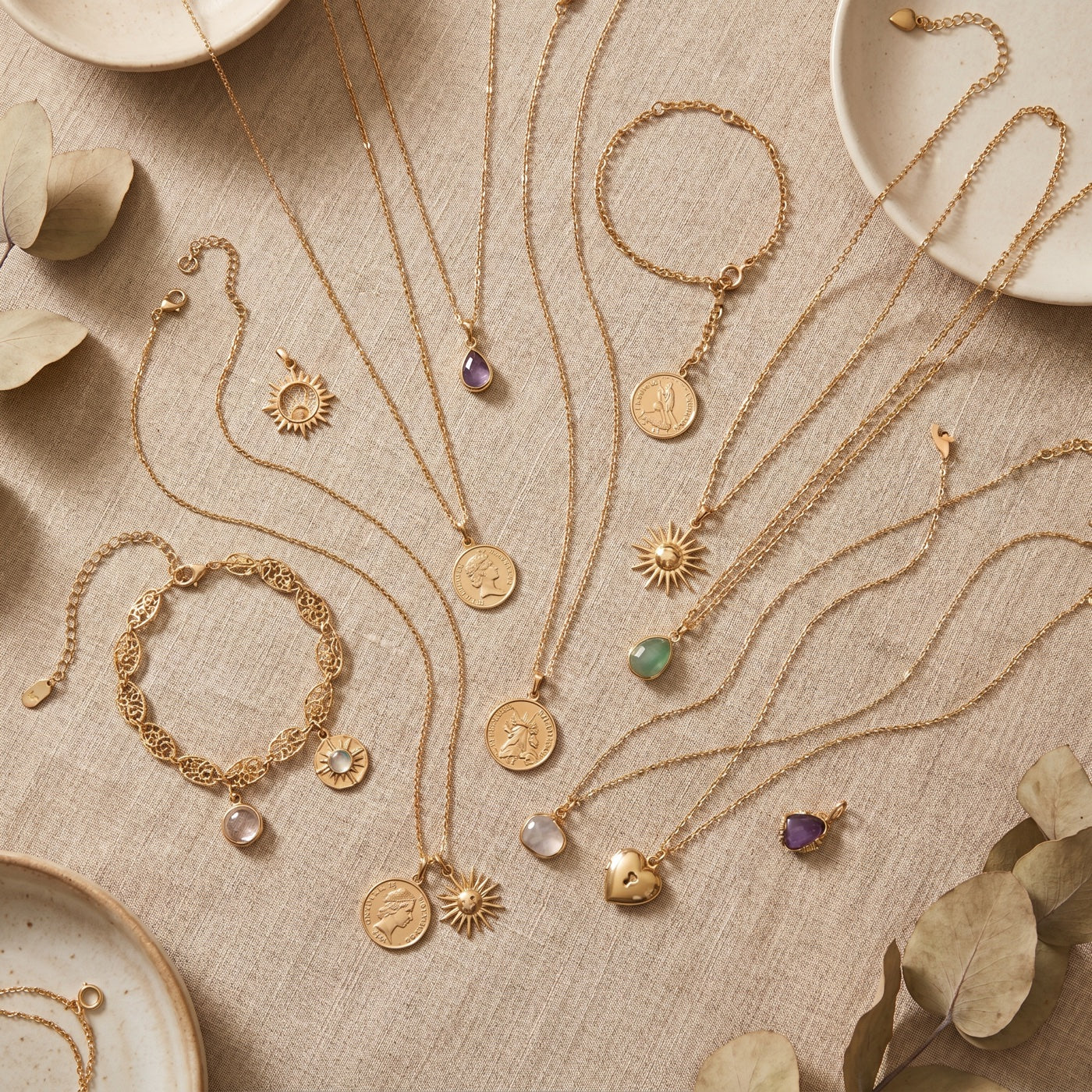 Nazbeauty curated jewelry flat lay